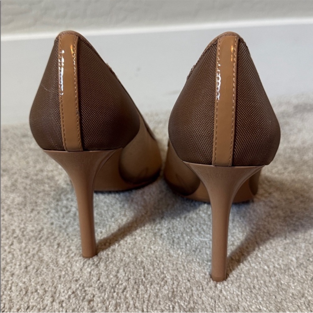 Zara Mesh Pointed Toe Heels Nude Tan size 40 - Picture 2 of 3